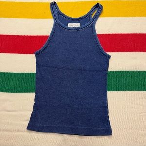 Preowned Imogene + Willie Indigo Ribbed Racerback Tank Women’s Medium